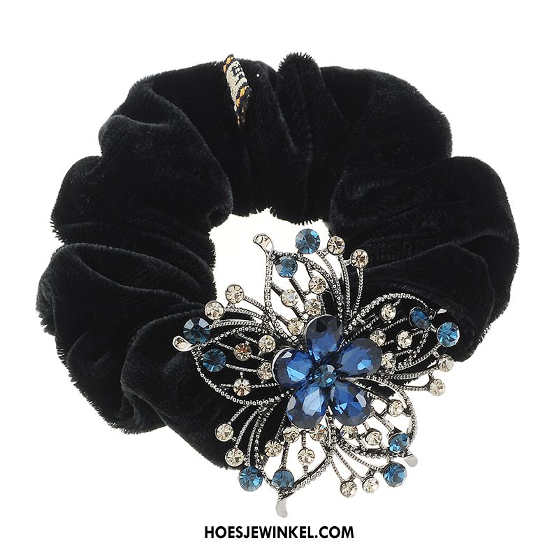 Hoofdtooi Bloemen Dames Hoofdtooi Leer Paardenstaart, Hoofdtooi Bloemen Elegante Strass