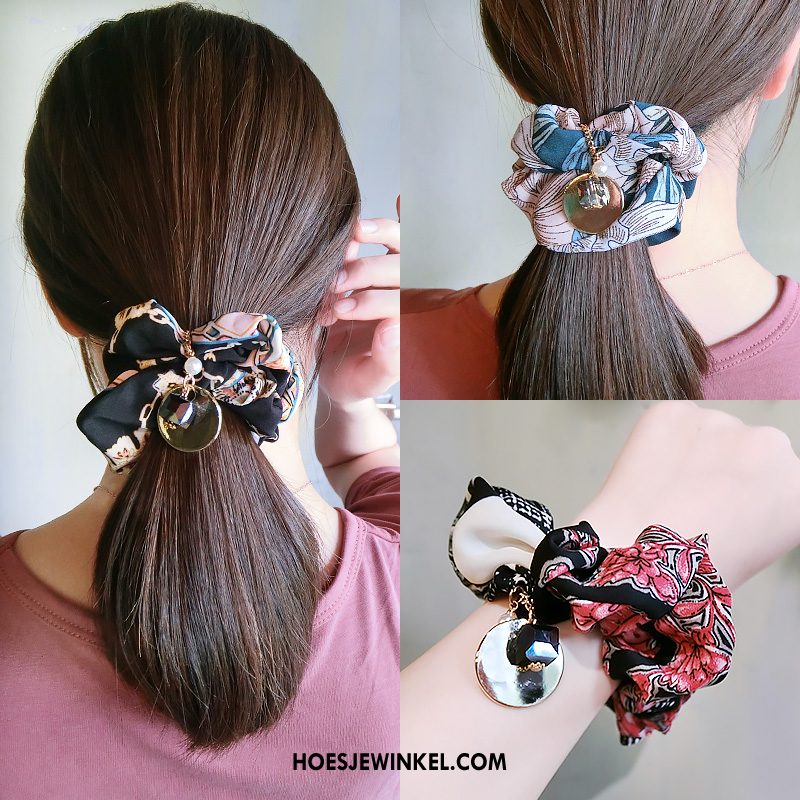 Hoofdtooi Bloemen Dames Paardenstaart Vers Doek, Hoofdtooi Bloemen Bloemen Haarring