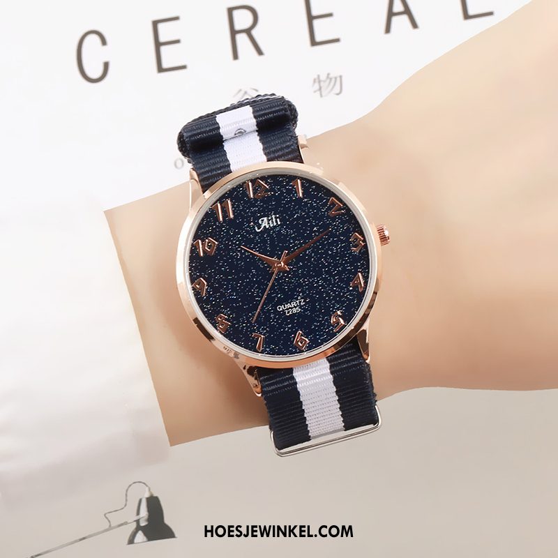 Horloges Dames Eenvoudig Canvas Lovers, Horloges Casual Trend