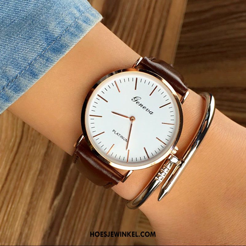 Horloges Dames Eenvoudig Quartz Horloge Riem, Horloges Student Mode