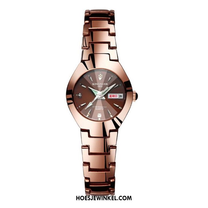 Horloges Dames Horloge Kalender Dubbele Kalender, Horloges Waterdicht Lovers