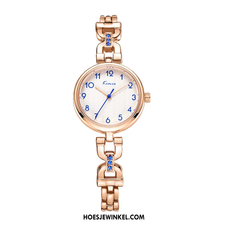 Horloges Dames Trend Eenvoudig Waterdicht, Horloges Tas Student Gold Beige