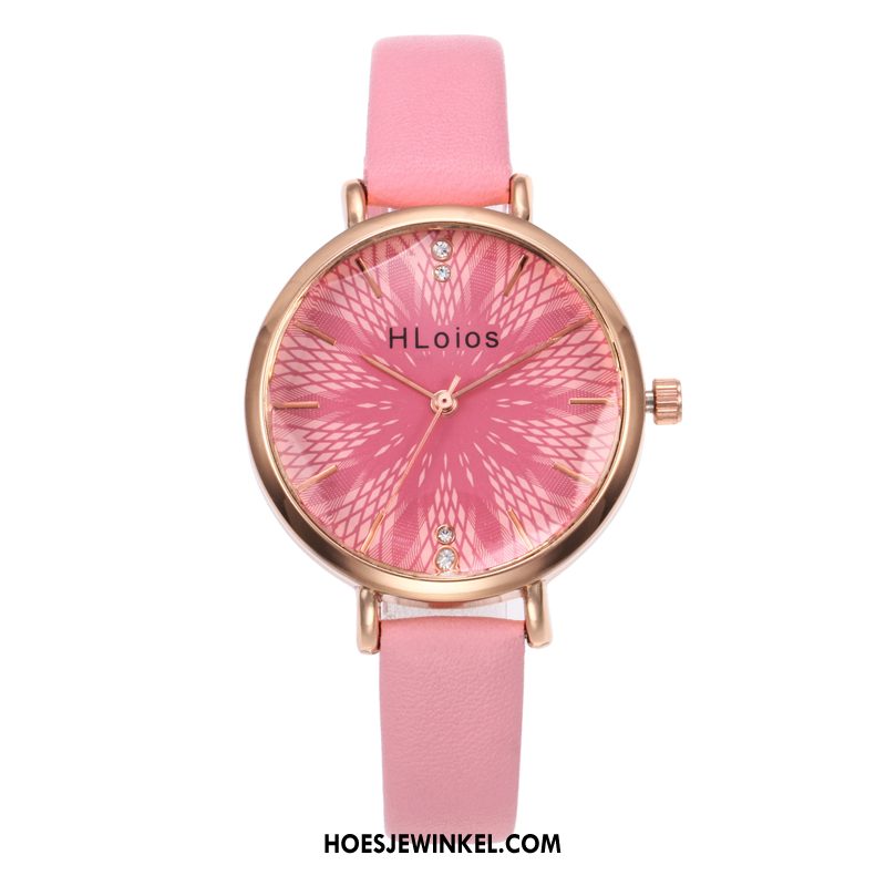 Horloges Dames Vrouwen Mode Trend, Horloges Vintage Bloemen Rosa