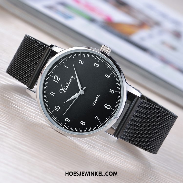 Horloges Heren Elegante Riem Mannen, Horloges Waterdicht Casual Schwarz