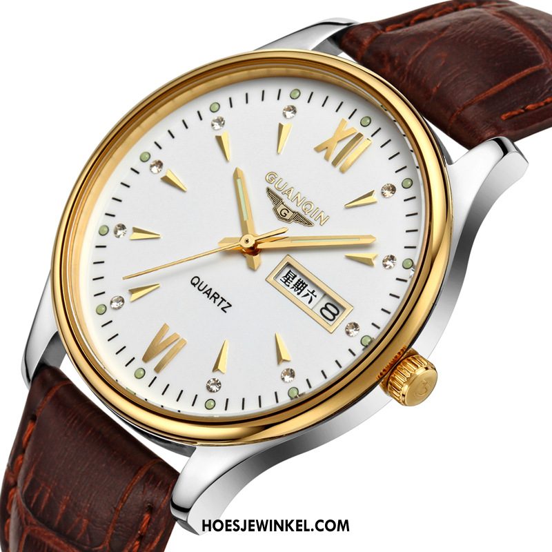 Horloges Heren Mannen Nieuw Dun, Horloges Student Trend Weiß Gold