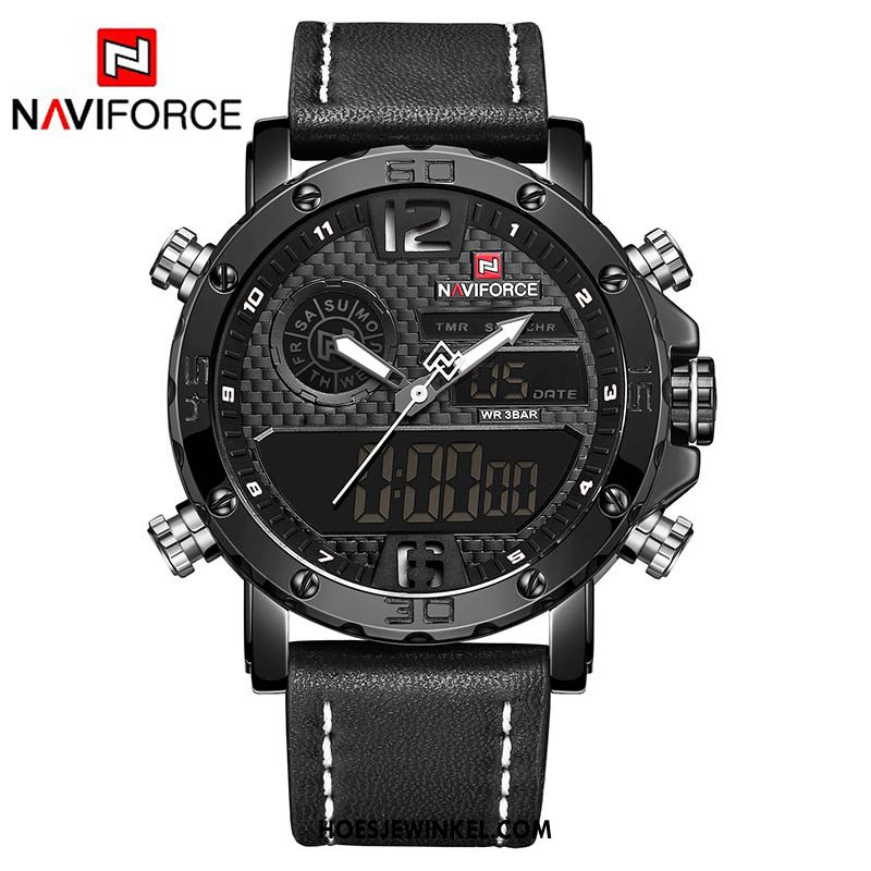 Horloges Heren Quartz Horloge Mannen Sport, Horloges Lichtende Nachtwolken Waterdicht Schwarz