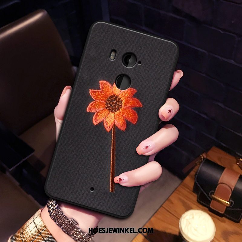 Htc U11+ Hoesje Flanel Siliconen Bloemen, Htc U11+ Hoesje Anti-fall Persoonlijk