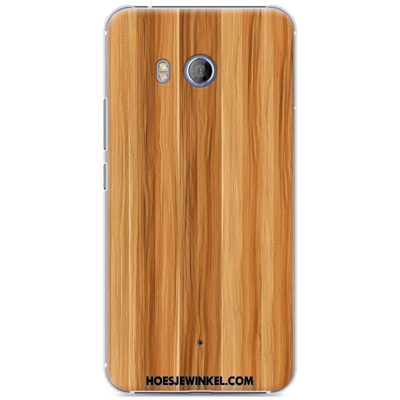 Htc U11 Hoesje Geschilderd Hout Hoes, Htc U11 Hoesje Vintage Bescherming Braun