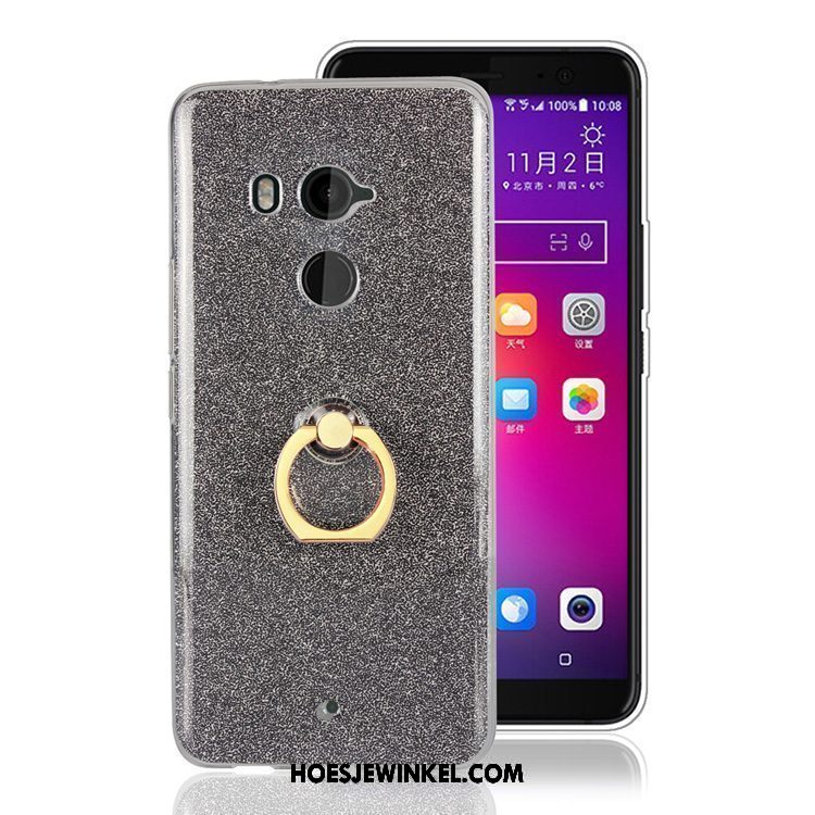 Htc U11+ Hoesje Hoes Bescherming Hanger, Htc U11+ Hoesje Zwart Roze