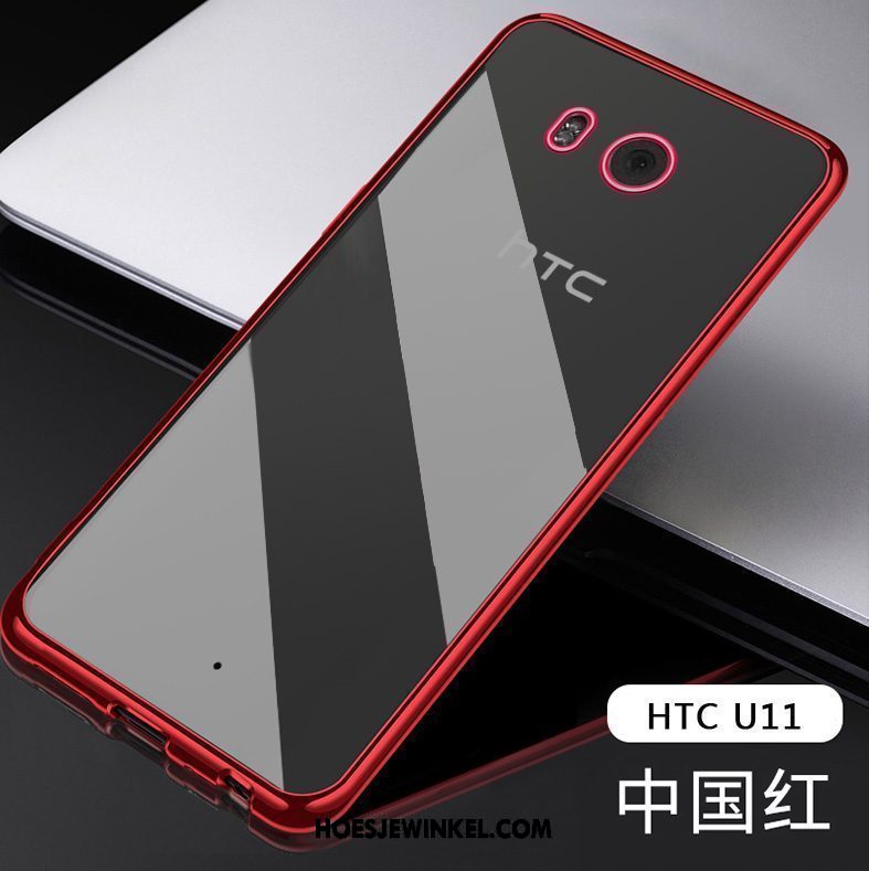 Htc U11 Hoesje Rood Zacht Dun, Htc U11 Hoesje Bescherming Doorzichtig