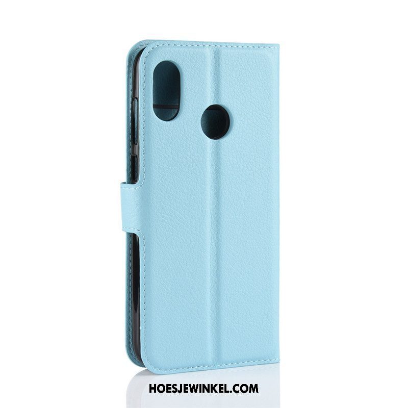 Htc U12 Life Hoesje Leren Etui Portemonnee Blauw, Htc U12 Life Hoesje Bescherming Mobiele Telefoon