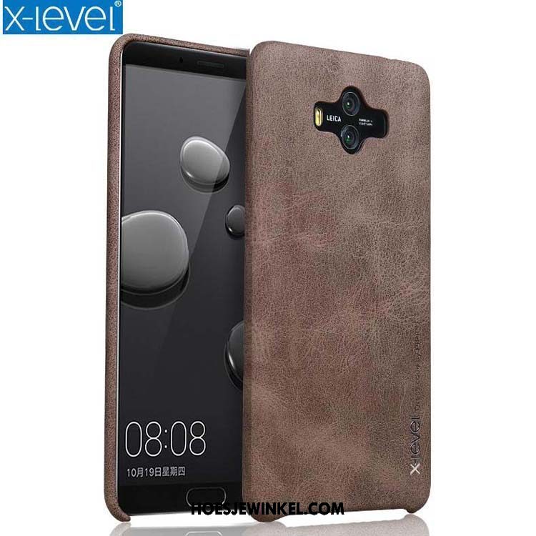 Huawei Mate 10 Hoesje Bruin Bescherming Mobiele Telefoon, Huawei Mate 10 Hoesje Anti-fall Leer