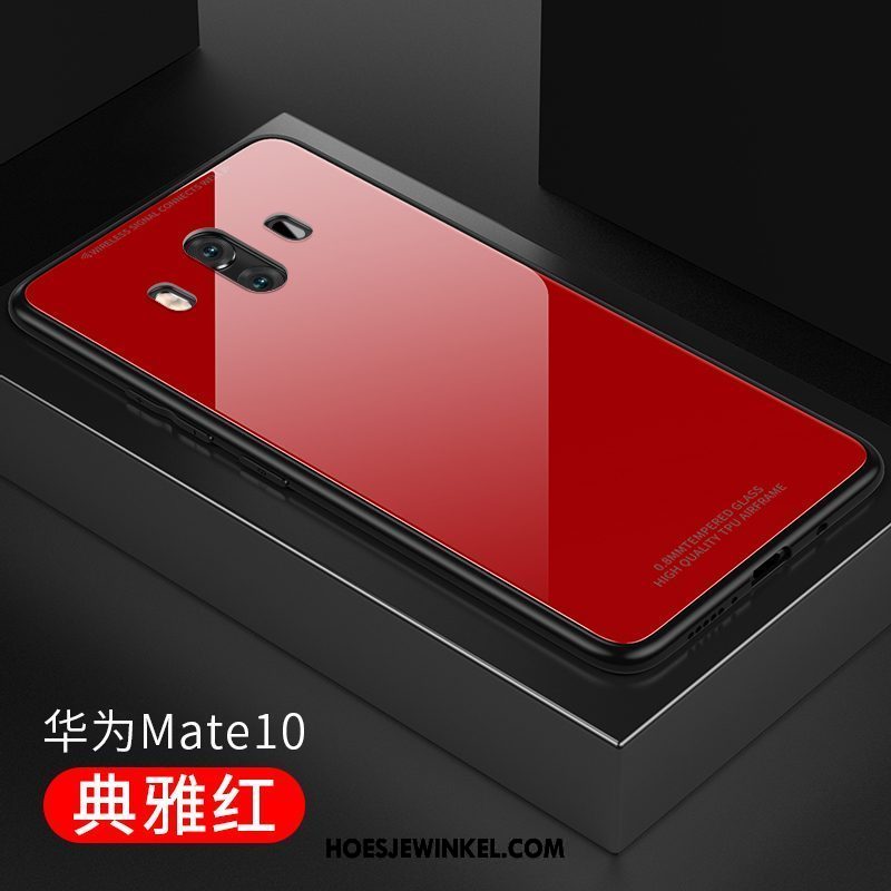 Huawei Mate 10 Hoesje Mobiele Telefoon Hard Glas, Huawei Mate 10 Hoesje Rood Trend