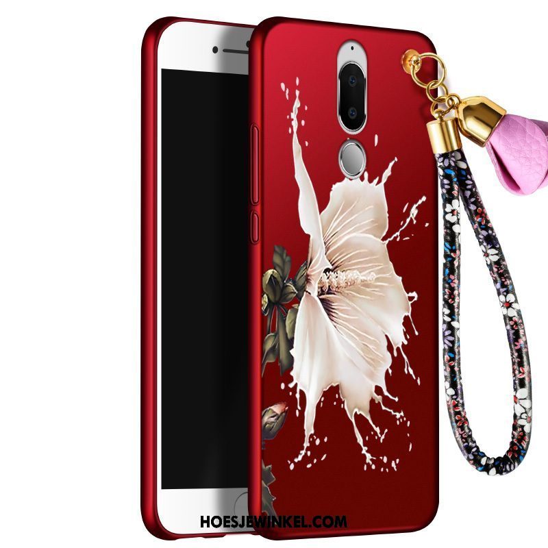 Huawei Mate 10 Lite Hoesje Ring Zacht Anti-fall, Huawei Mate 10 Lite Hoesje Skärmskydd Rood