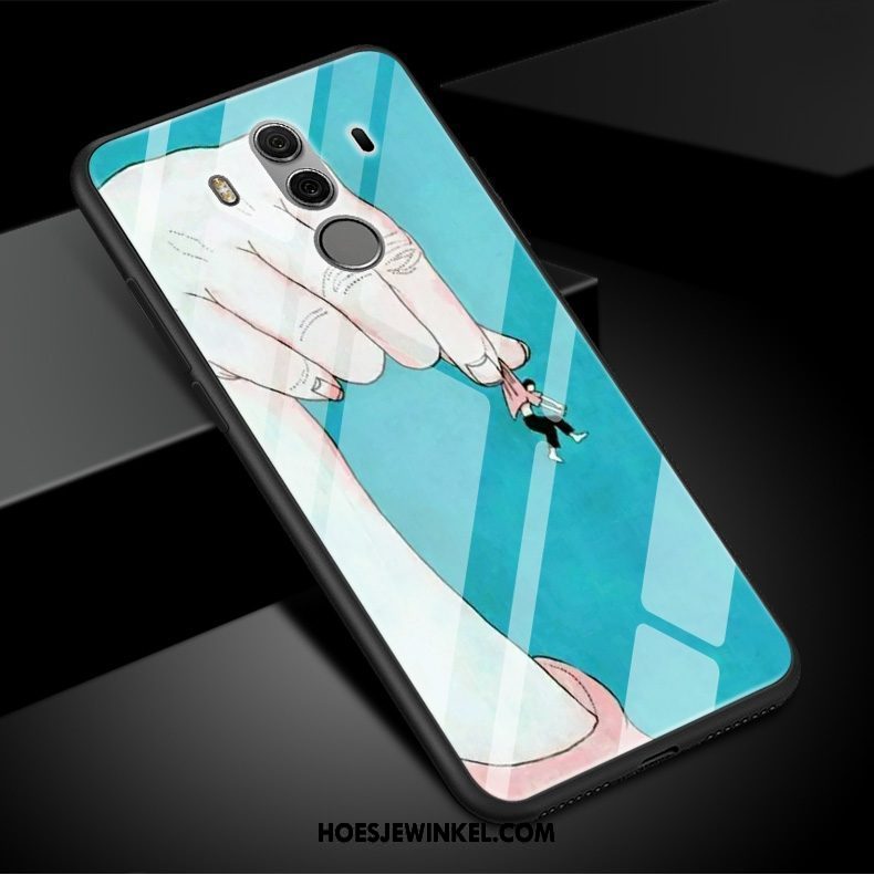 Huawei Mate 10 Pro Hoesje Glas Mobiele Telefoon Hoes, Huawei Mate 10 Pro Hoesje Blauw