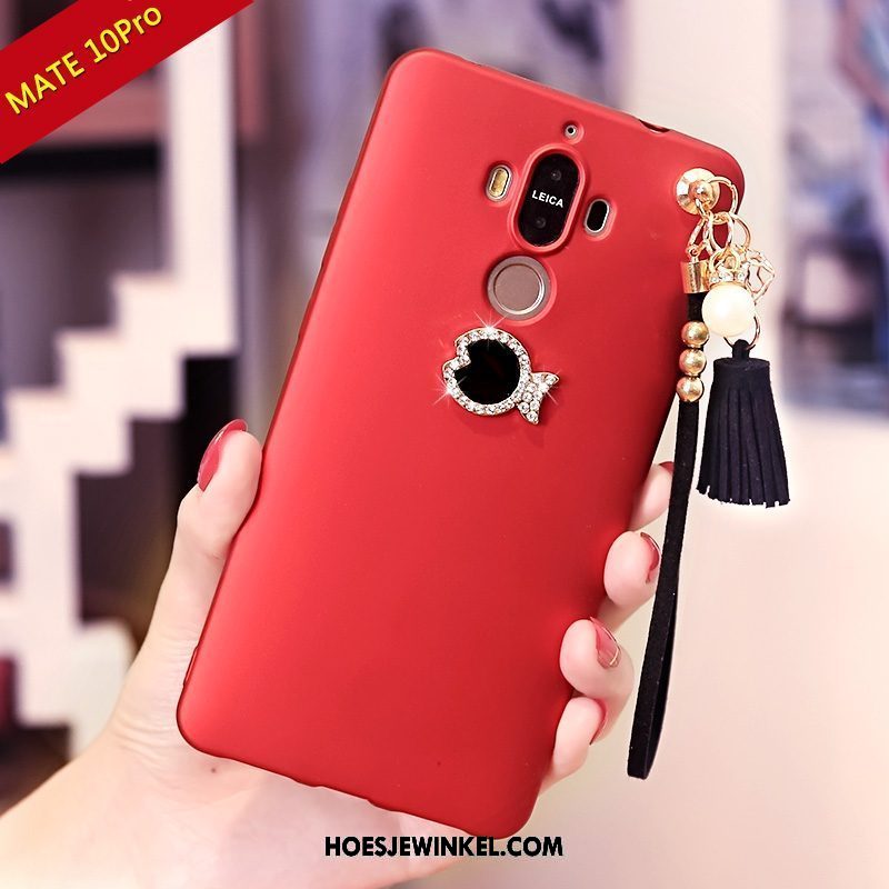 Huawei Mate 10 Pro Hoesje Rood Mobiele Telefoon Zacht, Huawei Mate 10 Pro Hoesje Hoes Strass