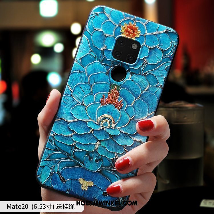 Huawei Mate 20 Hoesje Anti-fall Blauw Persoonlijk, Huawei Mate 20 Hoesje Schrobben Mobiele Telefoon