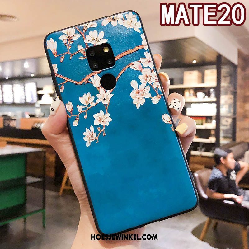 Huawei Mate 20 Hoesje Siliconen Hoes Vintage, Huawei Mate 20 Hoesje Scheppend Reliëf