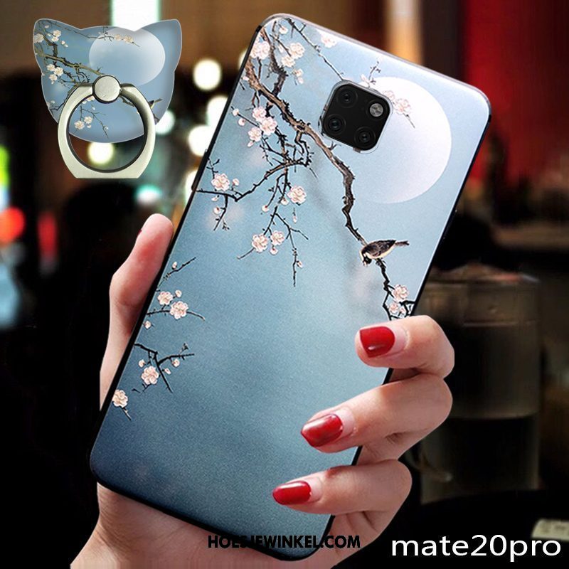Huawei Mate 20 Pro Hoesje Trendy Merk Blauw Scheppend, Huawei Mate 20 Pro Hoesje Bescherming Mobiele Telefoon