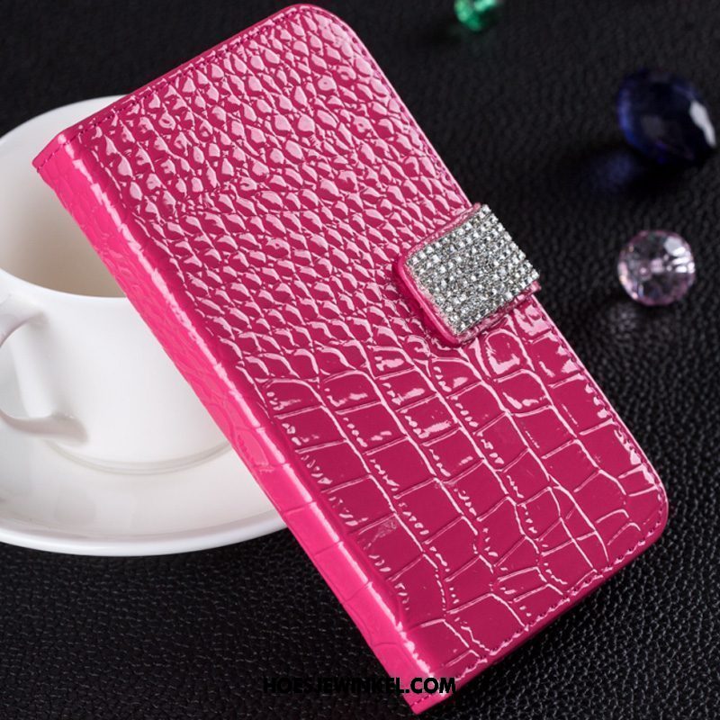 Huawei Mate 20 Rs Hoesje Anti-fall Mobiele Telefoon Leren Etui, Huawei Mate 20 Rs Hoesje Met Strass Rood