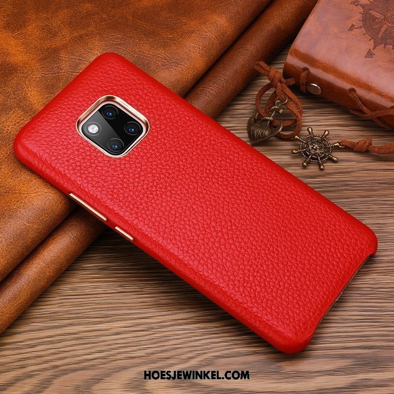 Huawei Mate 20 Rs Hoesje Mobiele Telefoon Leren Etui Dun, Huawei Mate 20 Rs Hoesje Echte Rood