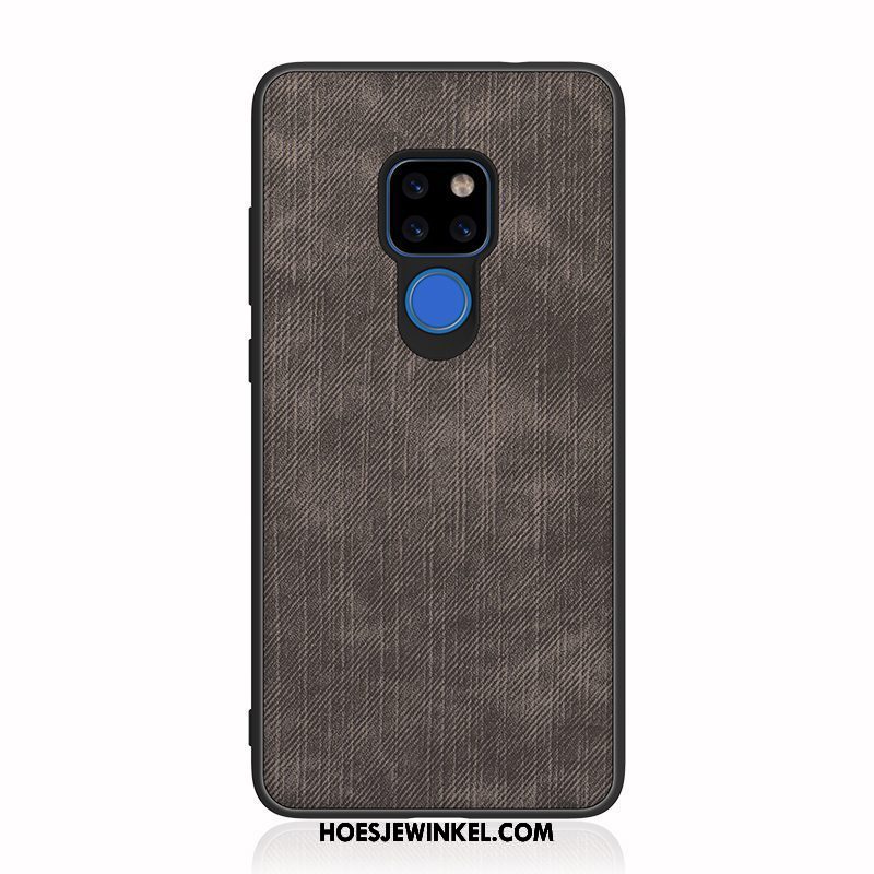 Huawei Mate 20 X Hoesje Leren Etui All Inclusive Bescherming, Huawei Mate 20 X Hoesje Anti-fall Mobiele Telefoon Braun