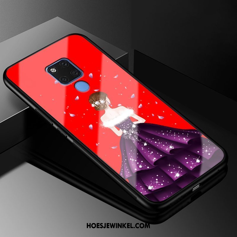 Huawei Mate 20 X Hoesje Scheppend Rood Trendy Merk, Huawei Mate 20 X Hoesje Bescherming Siliconen