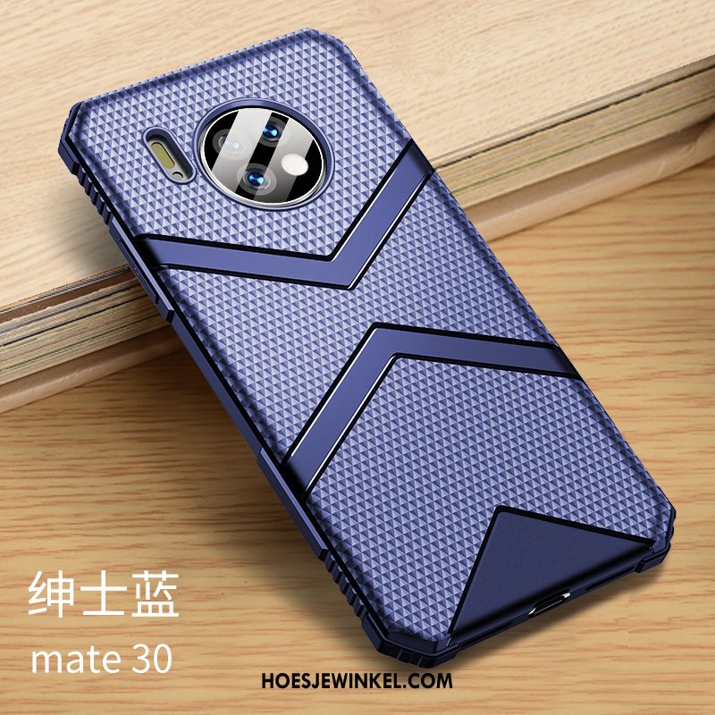 Huawei Mate 30 Hoesje Blauw Mobiele Telefoon Siliconen, Huawei Mate 30 Hoesje Hoge Anti-fall