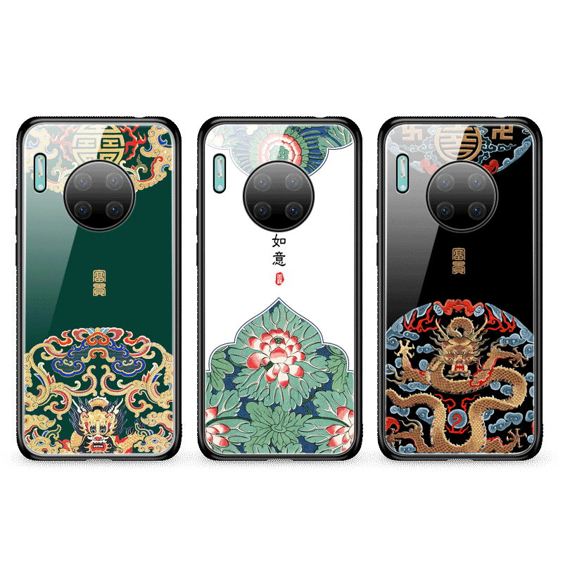 Huawei Mate 30 Hoesje Chinese Stijl Anti-fall Mobiele Telefoon, Huawei Mate 30 Hoesje Hoes Spiegel