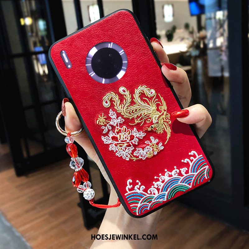 Huawei Mate 30 Hoesje Mobiele Telefoon Reliëf Lovers, Huawei Mate 30 Hoesje Chinese Stijl Nieuw