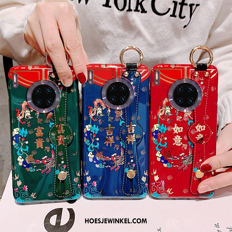 Huawei Mate 30 Pro Hoesje Lovers Anti-fall Trendy Merk, Huawei Mate 30 Pro Hoesje Chinese Stijl Groen