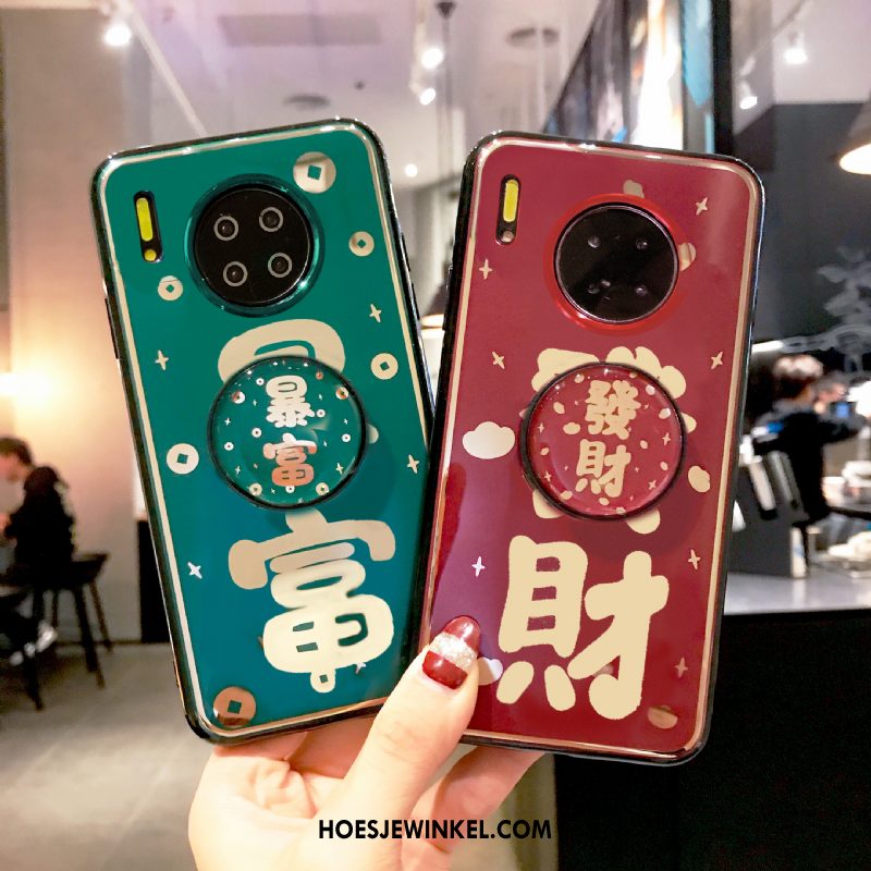 Huawei Mate 30 Pro Hoesje Trend Groen Plating, Huawei Mate 30 Pro Hoesje Scheppend Lovers