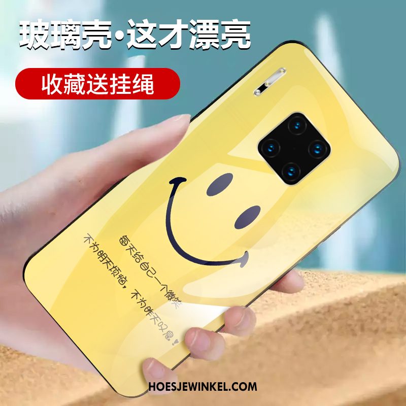 Huawei Mate 30 Rs Hoesje Geel Hoes Glas, Huawei Mate 30 Rs Hoesje Bescherming Mobiele Telefoon