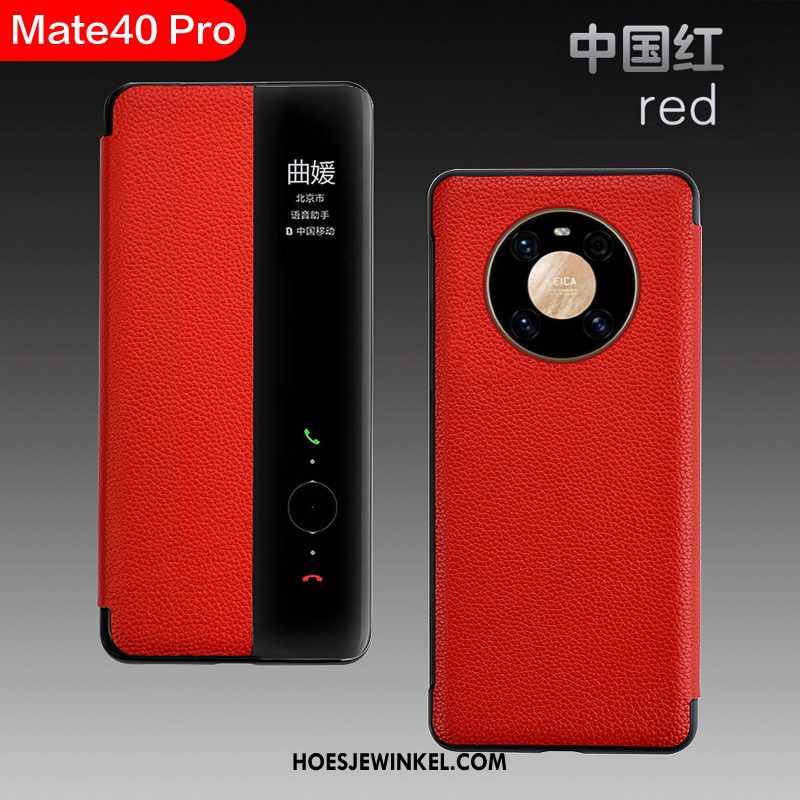 Huawei Mate 40 Pro Hoesje Folio All Inclusive Mobiele Telefoon, Huawei Mate 40 Pro Hoesje Hoes Echt Leer