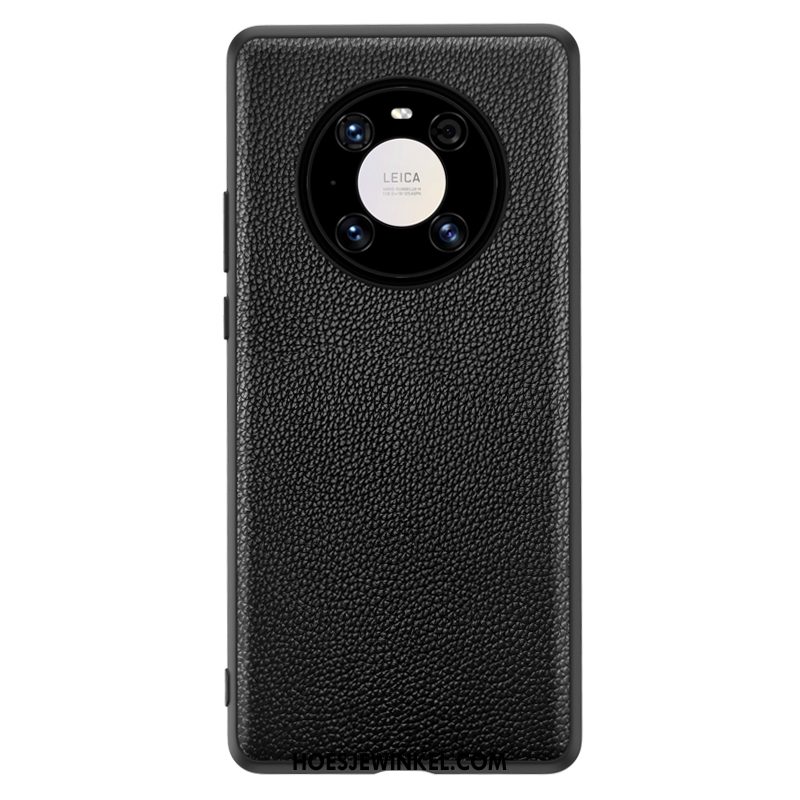 Huawei Mate 40 Pro Hoesje Mobiele Telefoon Echt Leer Lederen, Huawei Mate 40 Pro Hoesje All Inclusive Zwart