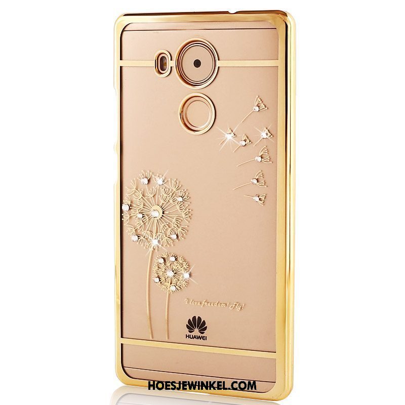 Huawei Mate 8 Hoesje Doorzichtig Bescherming Hoes, Huawei Mate 8 Hoesje Met Strass Goud
