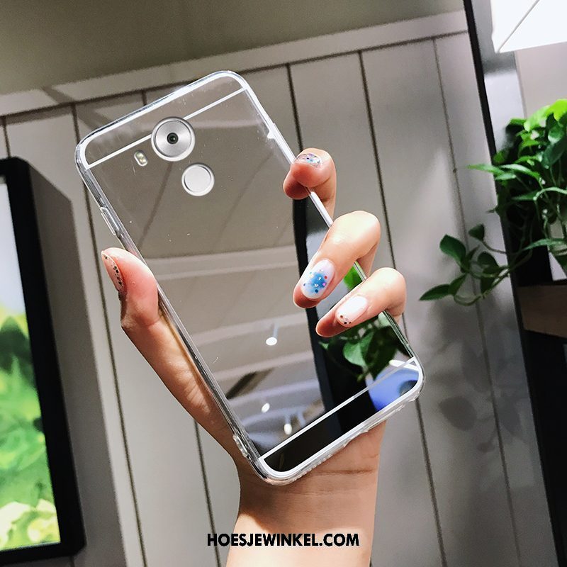 Huawei Mate 8 Hoesje Hanger Zilver Hoes, Huawei Mate 8 Hoesje Trend Spiegel