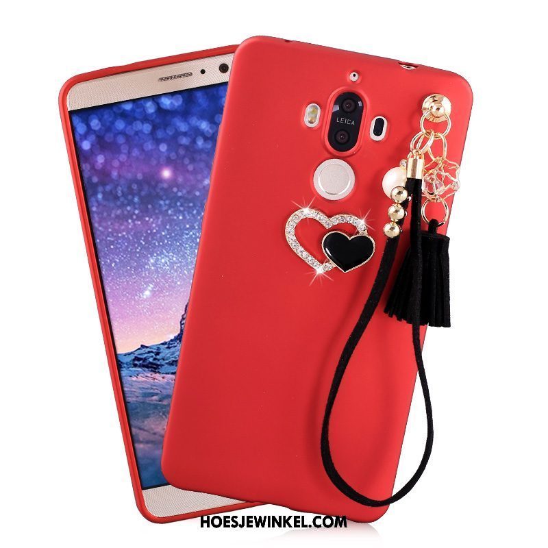 Huawei Mate 9 Hoesje Mobiele Telefoon Bescherming Hoes, Huawei Mate 9 Hoesje Hemming Rood