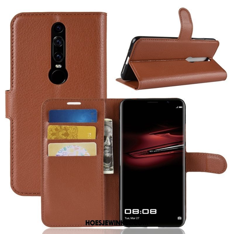 Huawei Mate Rs Hoesje Bescherming Soort Aziatische Vrucht Folio, Huawei Mate Rs Hoesje Mobiele Telefoon Kaart Braun