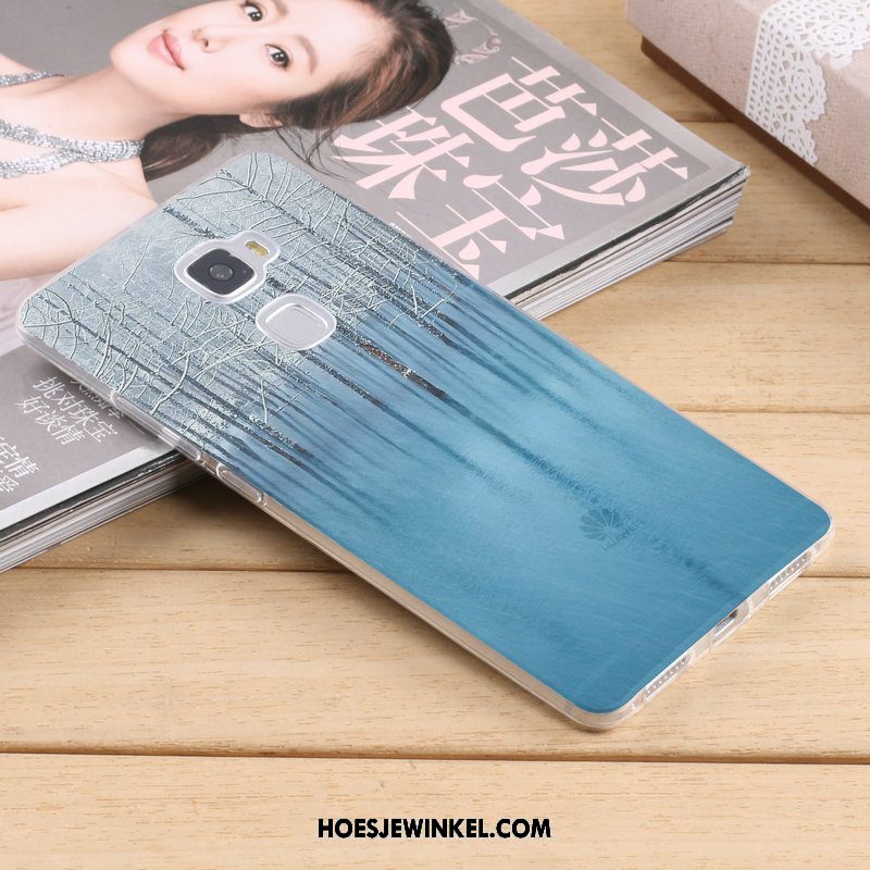 Huawei Mate S Hoesje Siliconen Blauw Zacht, Huawei Mate S Hoesje Bescherming Hoes