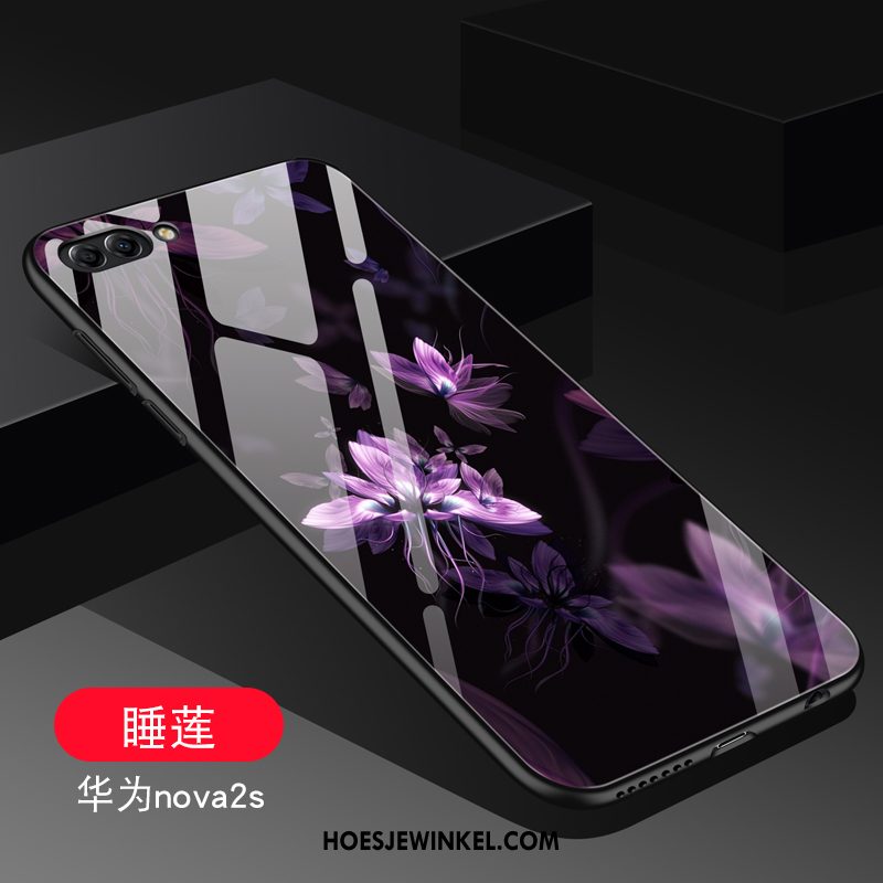 Huawei Nova 2s Hoesje Hoes Purper Anti-fall, Huawei Nova 2s Hoesje Bescherming Glas