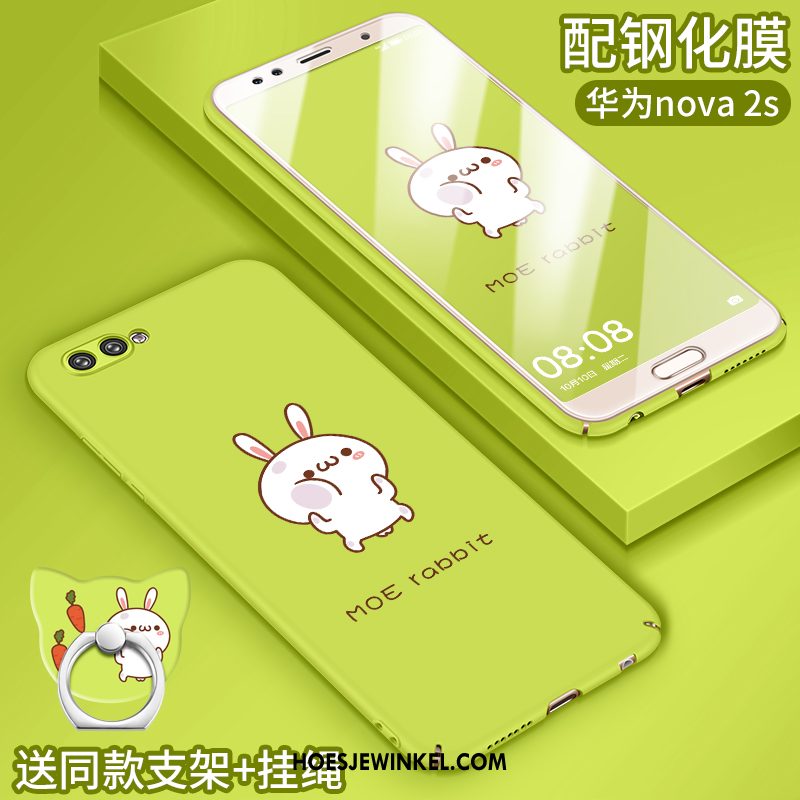 Huawei Nova 2s Hoesje Spotprent Schrobben Groen, Huawei Nova 2s Hoesje Nieuw All Inclusive