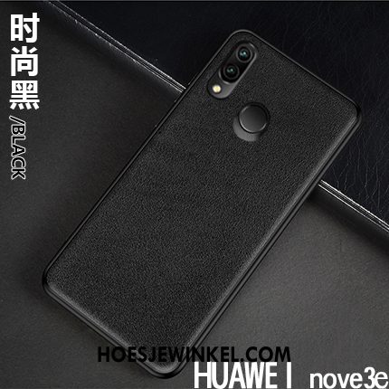 Huawei Nova 3e Hoesje Echt Leer Nieuw High End, Huawei Nova 3e Hoesje All Inclusive Lichte En Dun Braun