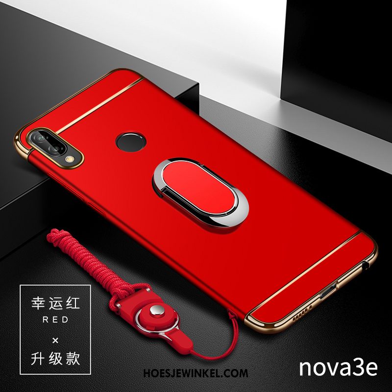 Huawei Nova 3e Hoesje Hoes Anti-fall Net Red, Huawei Nova 3e Hoesje Mobiele Telefoon Trend