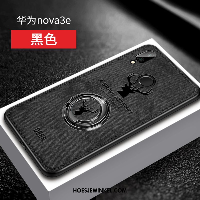 Huawei Nova 3e Hoesje Zacht Ring Bescherming, Huawei Nova 3e Hoesje Anti-fall Trendy Merk