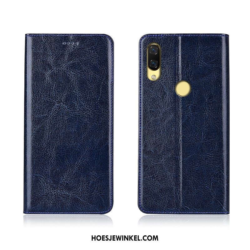 Huawei Nova 3i Hoesje All Inclusive Siliconen Donkerblauw, Huawei Nova 3i Hoesje Leren Etui Hoes