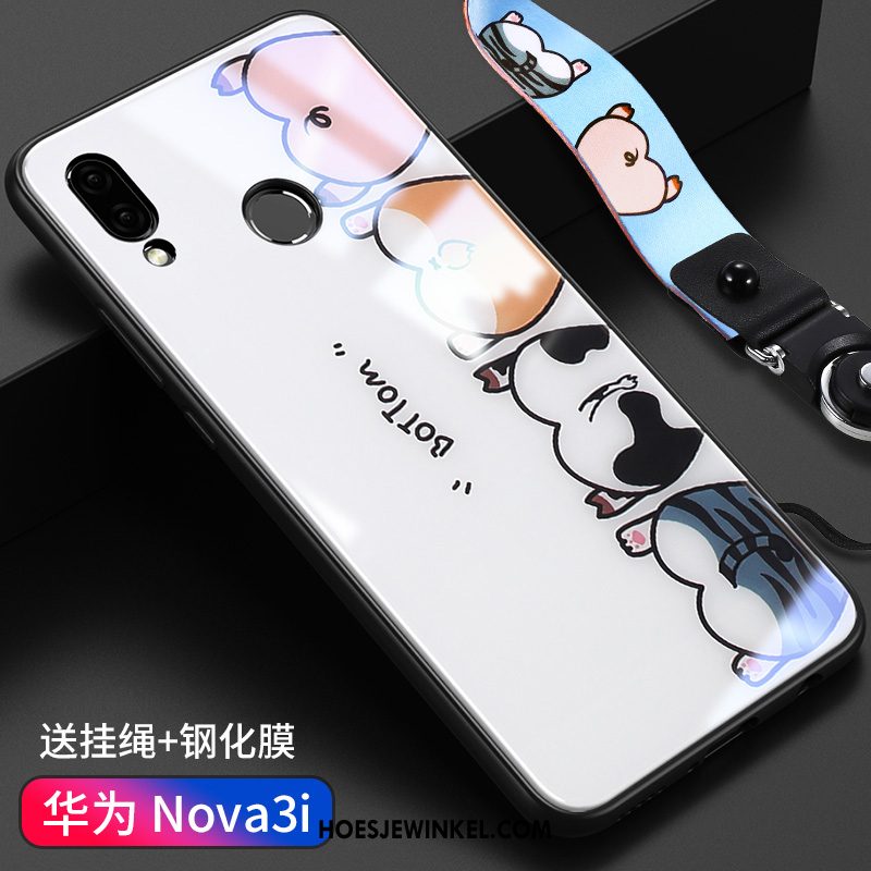 Huawei Nova 3i Hoesje Glas Hanger Anti-fall, Huawei Nova 3i Hoesje Trend Trendy Merk