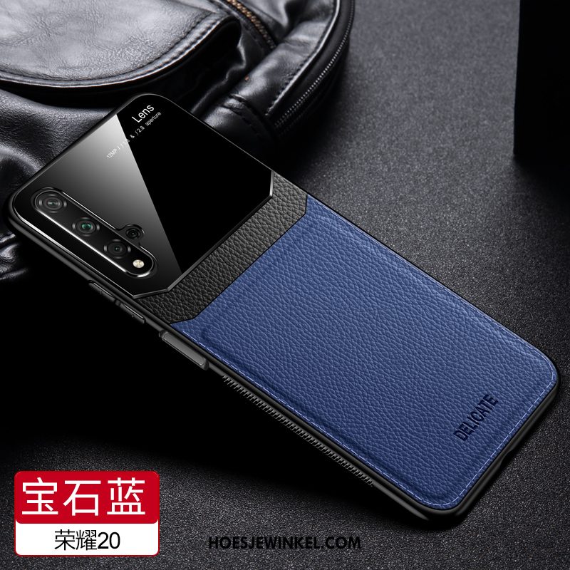 Huawei Nova 5t Hoesje Scheppend Mobiele Telefoon Leer, Huawei Nova 5t Hoesje Bedrijf Blauw