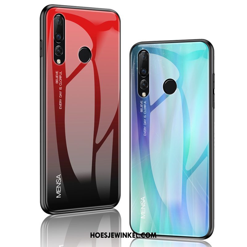 Huawei P Smart+ 2019 Hoesje Rat Blauw Eenvoudige, Huawei P Smart+ 2019 Hoesje Glas Trendy Merk