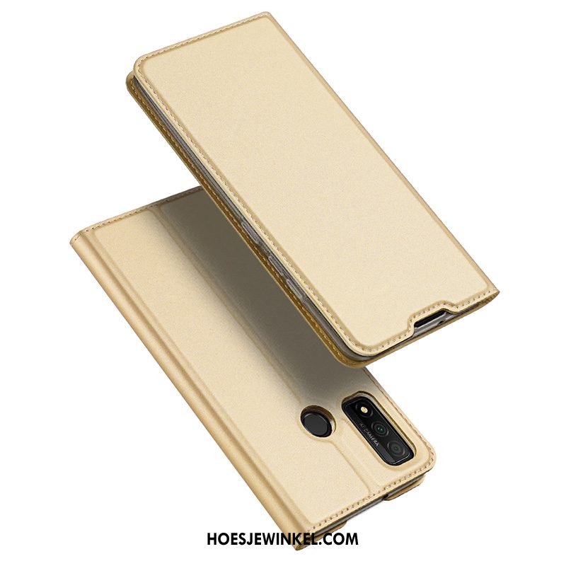 Huawei P Smart 2020 Hoesje Mobiele Telefoon Magnetisch Clamshell, Huawei P Smart 2020 Hoesje Goud Kaart